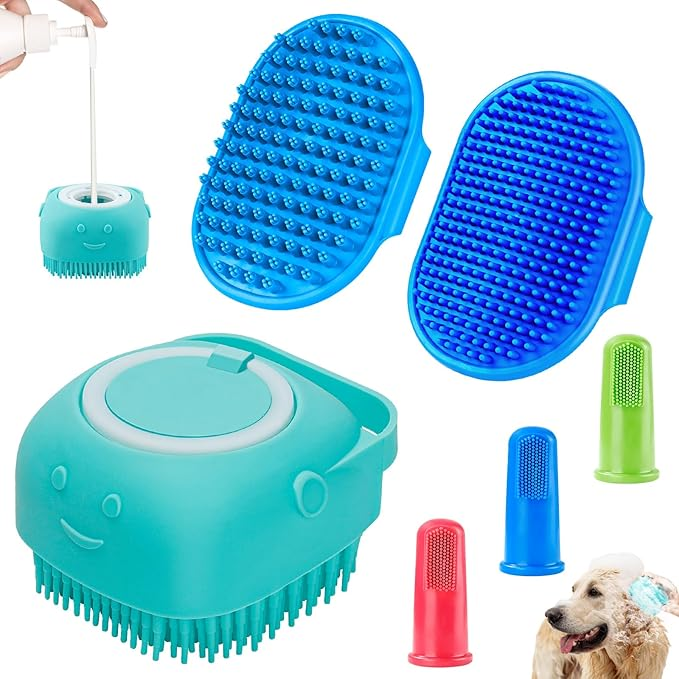 6PCS Dog Bath Brush & Dog Toothbrush