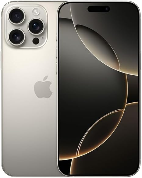 Apple iPhone 16 Pro Max, US Version, 256GB, Natural Titanium - Unlocked (Renewed)